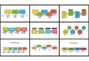 Set comics infographic with steps, options, parts or processes. Business data visualization. Infographic template vector