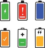 Battery and Power Two Color Icons Setm, Battery icon set vector
