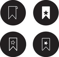 Bookmark icon set. save sign. for mobile concepts set in black color vector