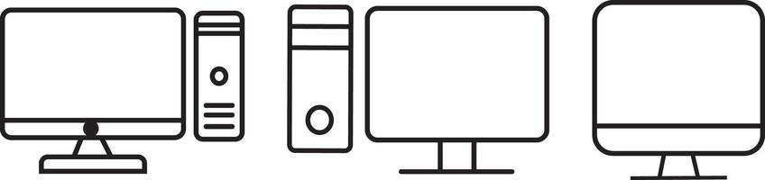computer, devices icon set icon set. Computer, laptop, smartphone. vector