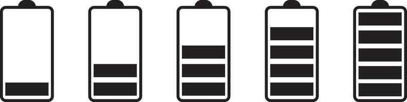 battery icon set. icon collection design battery level indicators. Set of battery charge level, electricity, power icon vector