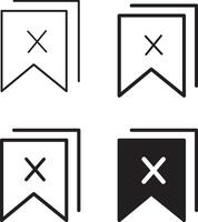 Flat Design Book Icon Set, color, bookmark buttons set vector