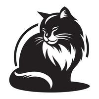 A sketch of a cat in black and white on a white backdrop vector