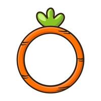 Carrot circle frame or avatar border on a white background. vector