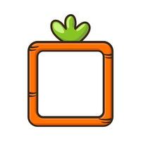 Carrot square frame or avatar border on a white background. vector