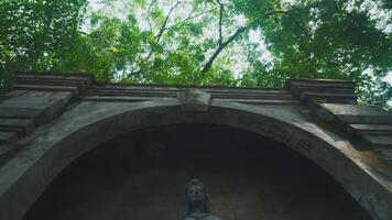 Serene Stone Archway Surrounded by Lush Greenery video