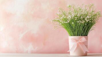A pastel composition with delicate white flowers photo