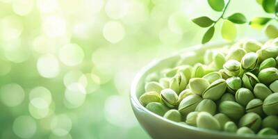 Close up of a bowl of fresh pistachios photo