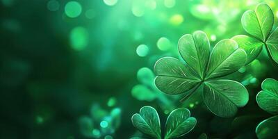 Abstract background with vibrant green clover photo