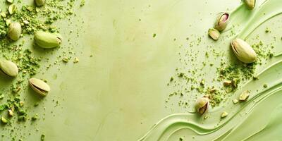 Creative composition with whole pistachios photo