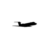 Silhouette of the Private Jet, Aircraft, Aeroplane. Flat Style, can use for Logo Gram, Pictogram, Apps, Website, or Graphic Design Element. BW and Editable. vector