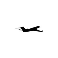 Silhouette of the Private Jet, Aircraft, Aeroplane. Flat Style, can use for Logo Gram, Pictogram, Apps, Website, or Graphic Design Element. Simple, BW and Editable. vector