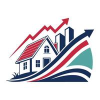 the house is on top of a rising graph vector