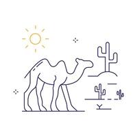 Desert Nomadic Camel Illustration Icon Design vector