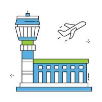 Modern Airport Aviation Travel Icon Design vector
