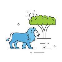 King of Jungle Lion Icon Design vector