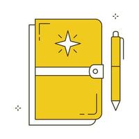 Adventure Diary Travel Journal Notebook Icon Design vector