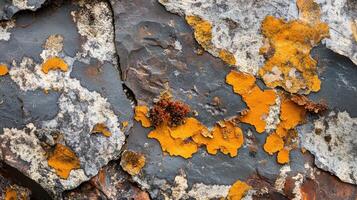 A close up of a tree with lichen on it photo