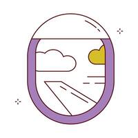 Flight Window View Icon Design vector