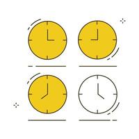 Analog Global Timezone Clock Icon Design vector