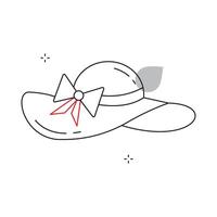 Seaside Straw Wide Brim Hat Icon Design vector