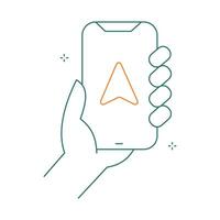 Smartphone Navigation System Icon Design vector