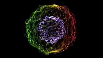 Multicolor Sphere with Purple Core and Green-to-Red Gradient Layers video