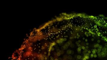 Dynamic Yellow and Orange Particle Gradient Flow on a Dark Background video