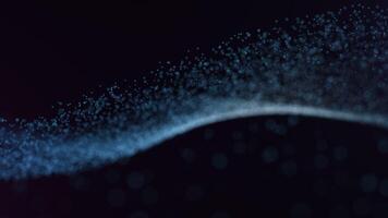 Dynamic Blue Particle Wave on Dark Background video
