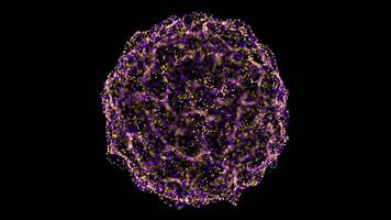Abstract Glowing Particle Sphere on Black Background video