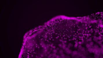 Vivid Magenta Particle Wave with Abstract Motion on Dark Background video