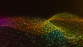 Vibrant Multicolored Particle Wave Animation on a Dark BackgroundBackground video