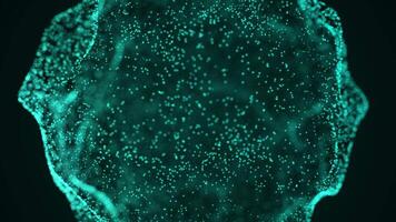 Teal Particle Cloud Sphere with Ethereal Flow and Abstract Depth video