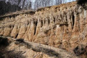 large gullies from clay soil erosion photo
