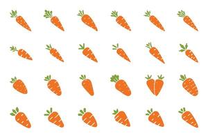 Carrot Icon Bundle in Isolated Outline Style vector