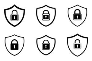 Security Silhouettes in Minimal Outline Icon Collection vector