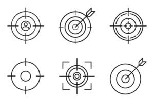 Outline Silhouette Icons of Target for Flat Design vector