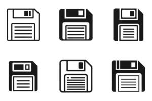 Clean save outline icons in flat style vector