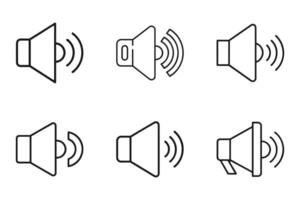 Minimalistic Sound Outline and Silhouette Icon Set vector