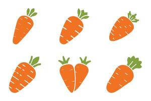 Carrot Silhouette Set in Flat Minimal Design vector