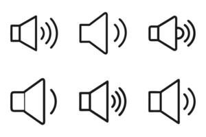 Flat Design Sound Silhouette Icons with Outlines vector