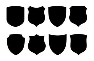 Shield icons set design on black colour vector