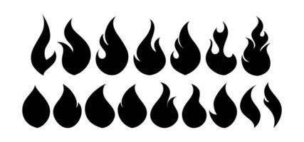 Fire Flame Icon Set Symbol vector