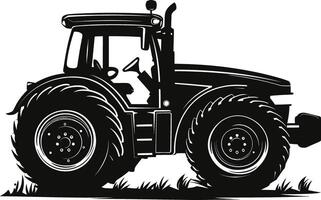 Tractor silhouette on white background vector