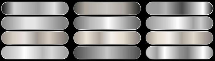 Silver foil texture background set Realistic silver gradient mesh High resolution vector