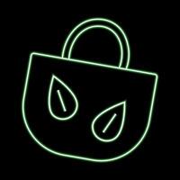 Ecology bag in neon effect vector