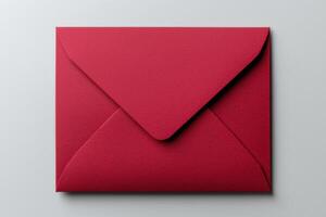 close up of beautifully crafted red envelope on light background photo