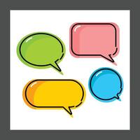 Four speech bubbles in different colors vector