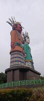 a pair of ondel ondel statues which have become icons of Kemayoran, central Jakarta photo