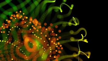 Radiant Abstract Visualization with Orange and Green Swirling Light Patterns video